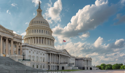 Capitol side with sun and clouds