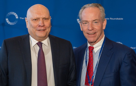 2024 photo: left, Real Estate Roundtable President and CEO Jeffrey DeBoer with Roundtable Chair John Fish (Suffolk)