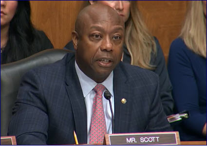 Sen. Tim Scott (R-SC), Ranking Member, Senate Banking Committee hearing