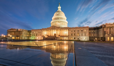 Capitol Hill night mirror image