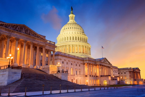 Capitol with evening sky