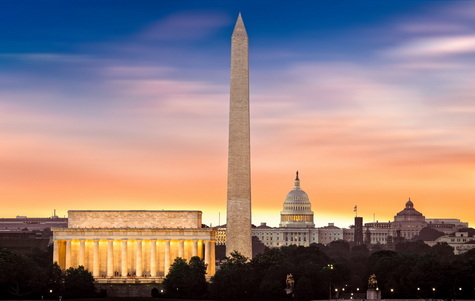 DC monuments dawn