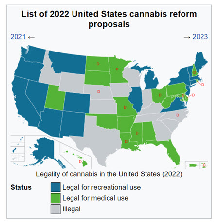 Map of State Cannabis proposals from Wikipedia