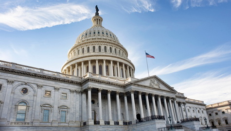 U.S. Capitol - viewing upward from left